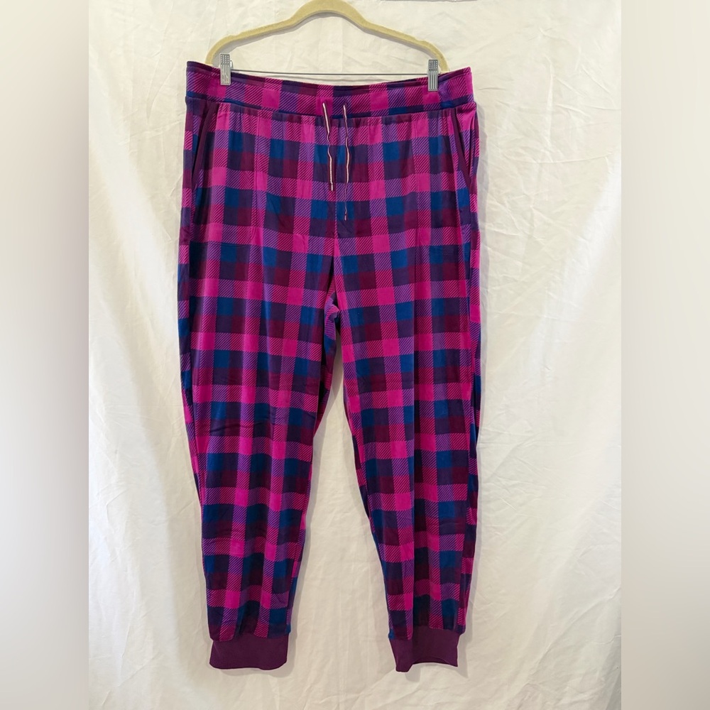 Nautica Pink and Blue Plaid Joggers